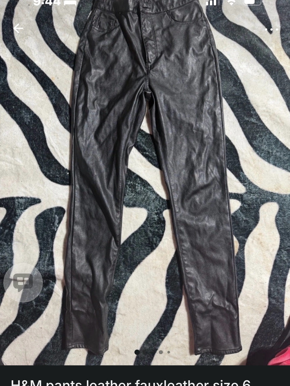 Divided Faux Leather Skinny Pants in Black